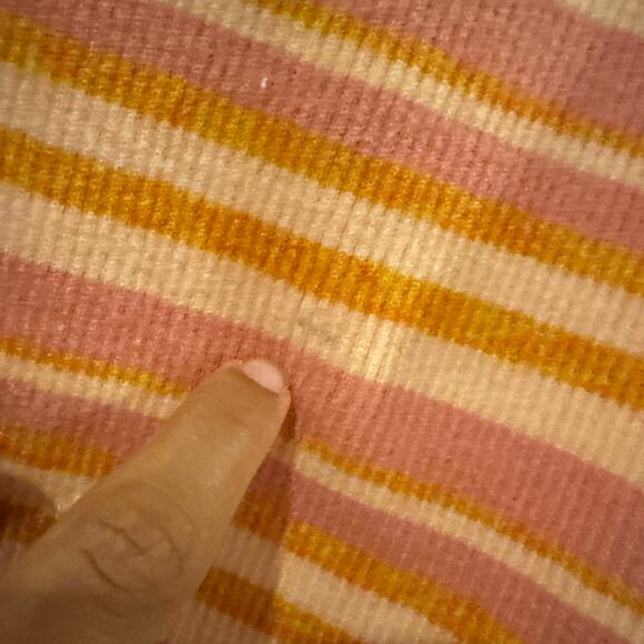 L’ACADAMIE Gina Draped Cropped Tank Wrap Vest Pink Lemon Stripe | Small - Picture 6 of 9